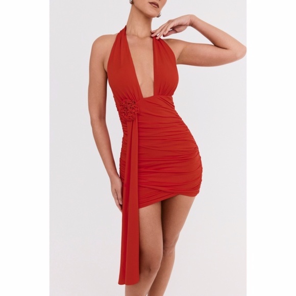 NEW Mistress Rocks Halter Dress Cranberry Large - Picture 1 of 17